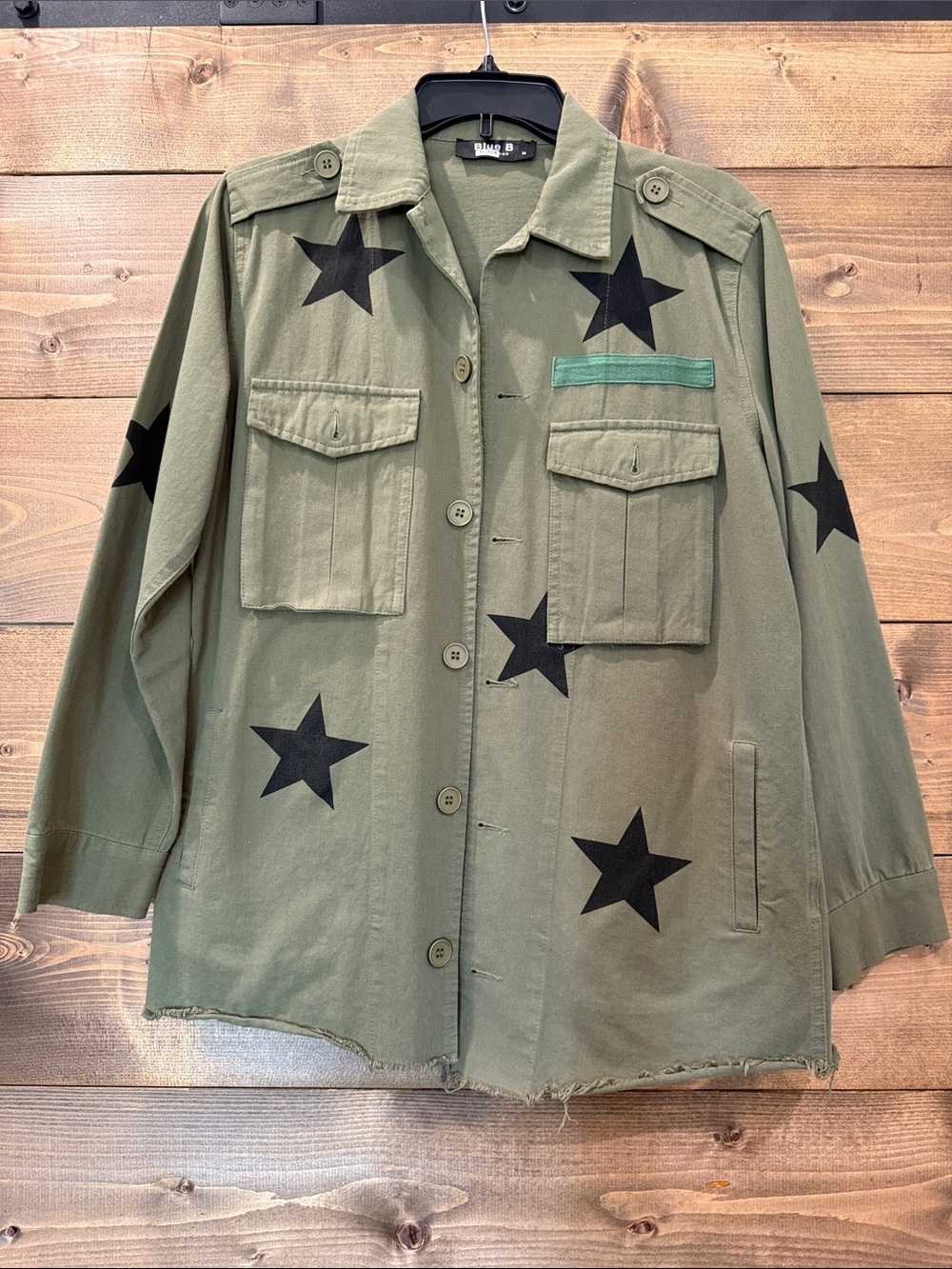 Blue B Olive Green Shirt Jacket